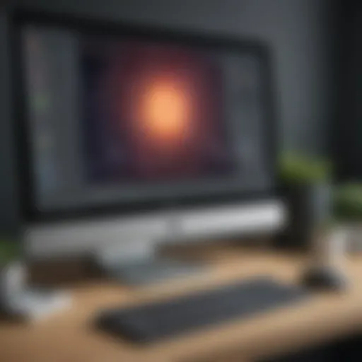 Sleek all-in-one PC showcasing graphic design software interface