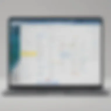 Integration Interface of Notion and Google Calendar A laptop displaying Notion and Google Calendar integration interface